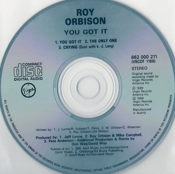 Roy Orbison : You Got It (CD, Maxi)