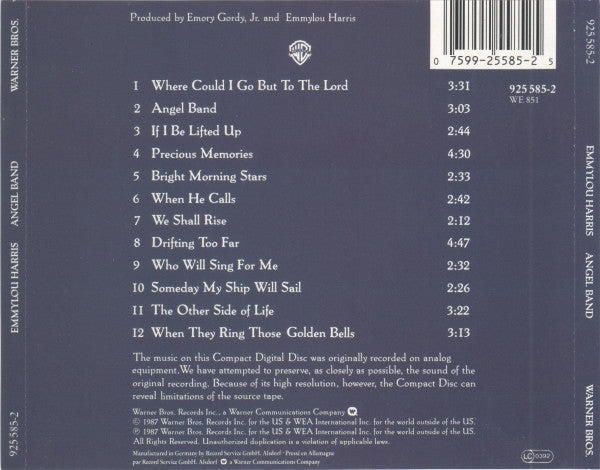 Emmylou Harris : Angel Band (CD, Album)