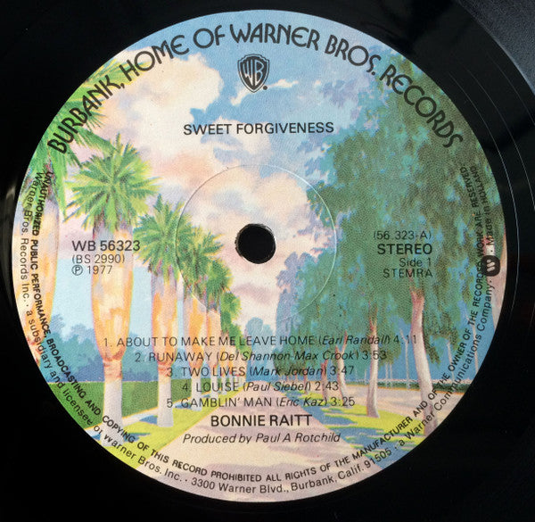Bonnie Raitt : Sweet Forgiveness (LP, Album)