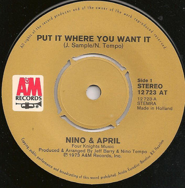 Nino Tempo & April Stevens : Put It Where You Want It (7", Single)
