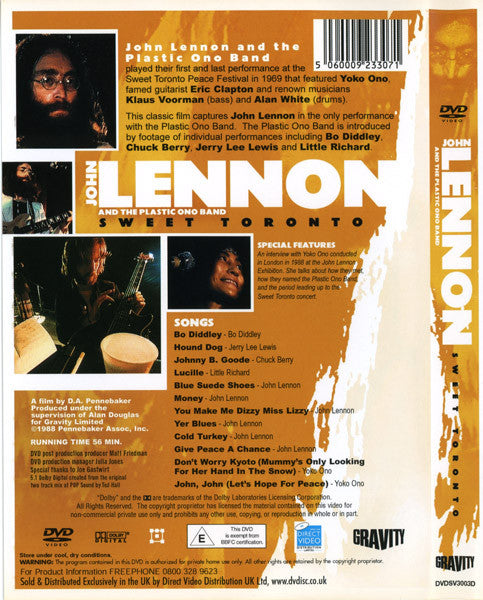 John Lennon And The Plastic Ono Band : Sweet Toronto (DVD-V, PAL)