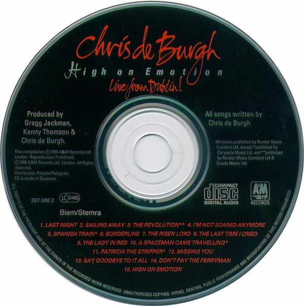 Chris de Burgh : High On Emotion - Live From Dublin! (CD, Album)