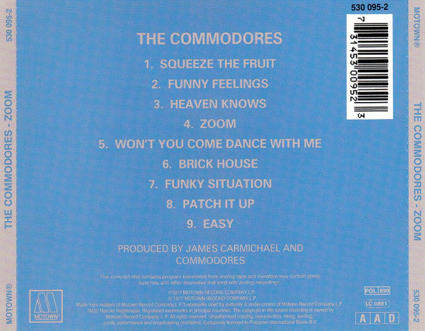 Commodores : Zoom (CD, Album, RE)