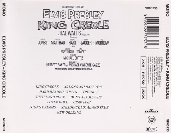 Elvis Presley : King Creole (CD, Album, Mono, RE)