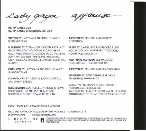 Lady Gaga : Applause (CD, Single)