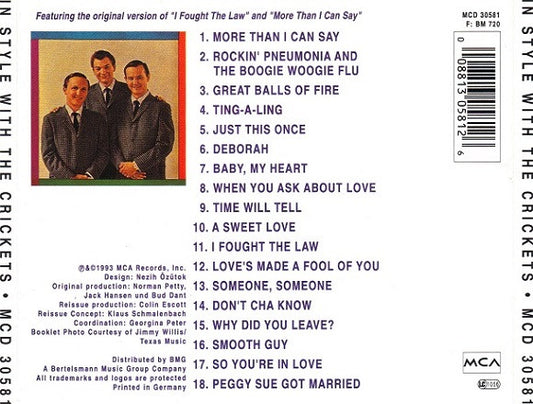 The Crickets (2) : In Style With The Crickets (CD, Album, RE)
