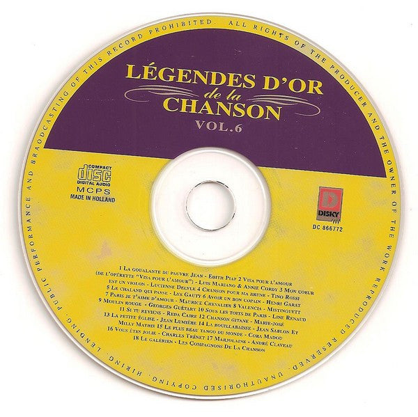 Various : Légendes D'Or De La Chanson Vol. 6 (CD, Comp)