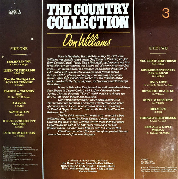 Don Williams (2) : The Country Collection: Don Williams (LP, Comp)