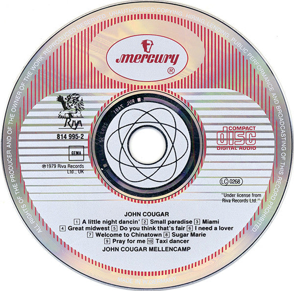 John Cougar Mellencamp : John Cougar (CD, Album, RE, PDO)