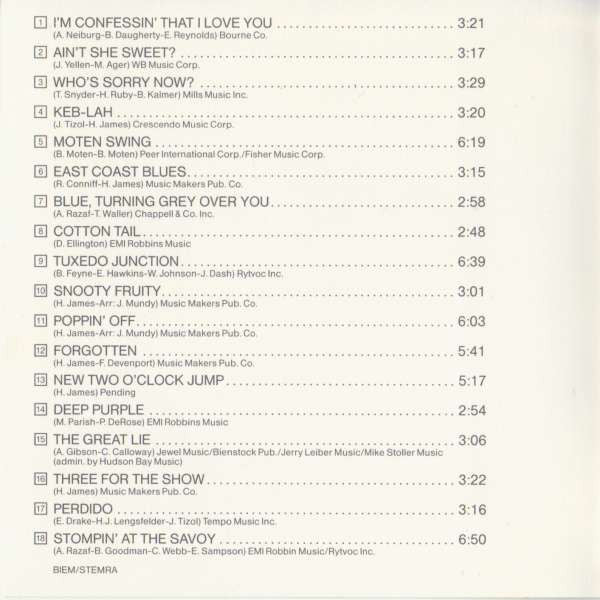 Willie Smith (2) With Harry James And His Orchestra : "Snooty Fruity" (CD, Comp, Mono, RM)