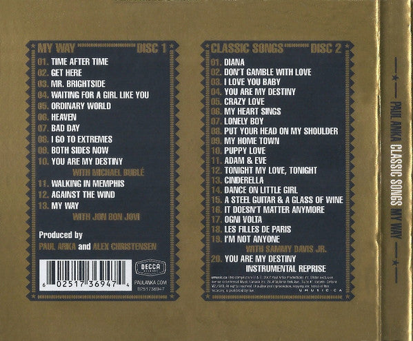 Paul Anka : Classic Songs My Way (2xCD, Album, Comp, Dig)