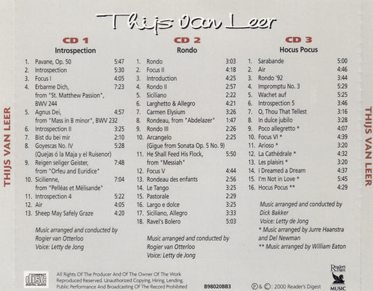 Thijs Van Leer : Meesters Van De Sfeermuziek (3xCD, Comp)