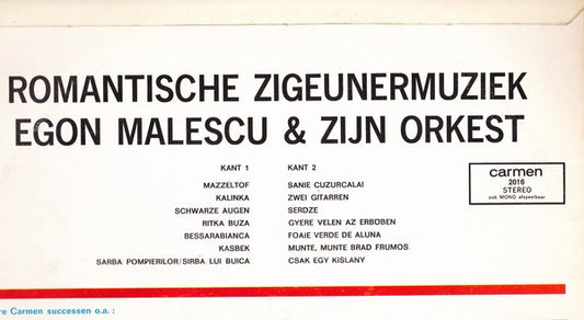 Egon Malescu & Zijn Orkest : Romantische Zigeunermuziek (LP)