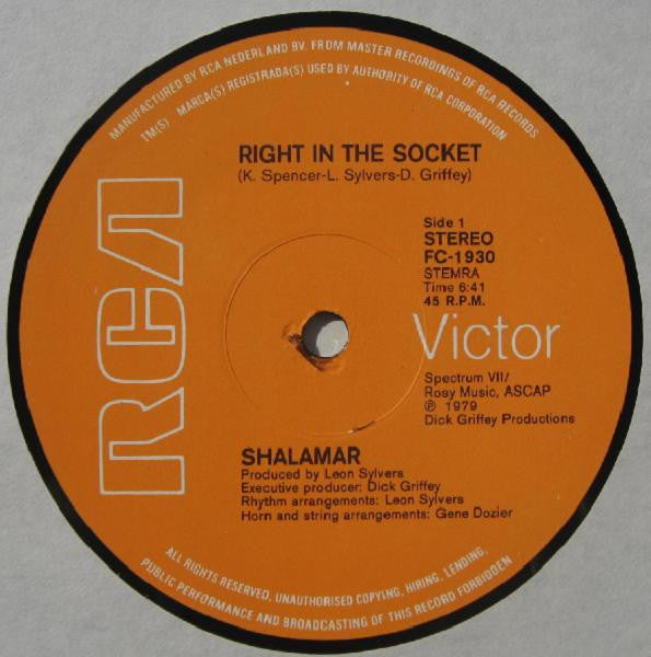 Shalamar : Right In The Socket (Special 12" Disco Mix) (12")