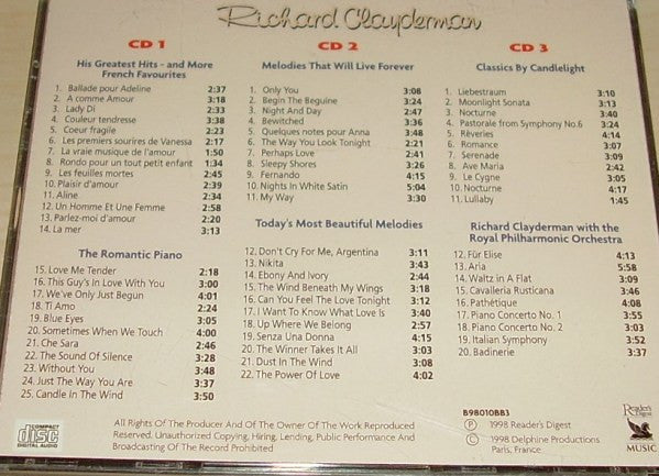 Richard Clayderman : Meesters Van De Sfeermuziek (3xCD, Comp)