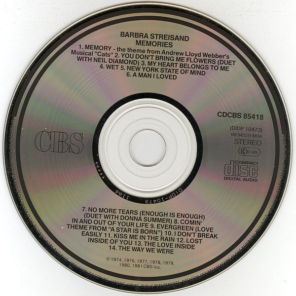 Barbra Streisand : Memories (CD, Comp, RE)