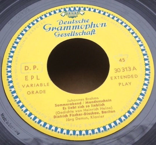 Dietrich Fischer-Dieskau : Johannes Brahms: Lieder Nach Gedichten  Von Heinrich Heine (7", EP, Mono)