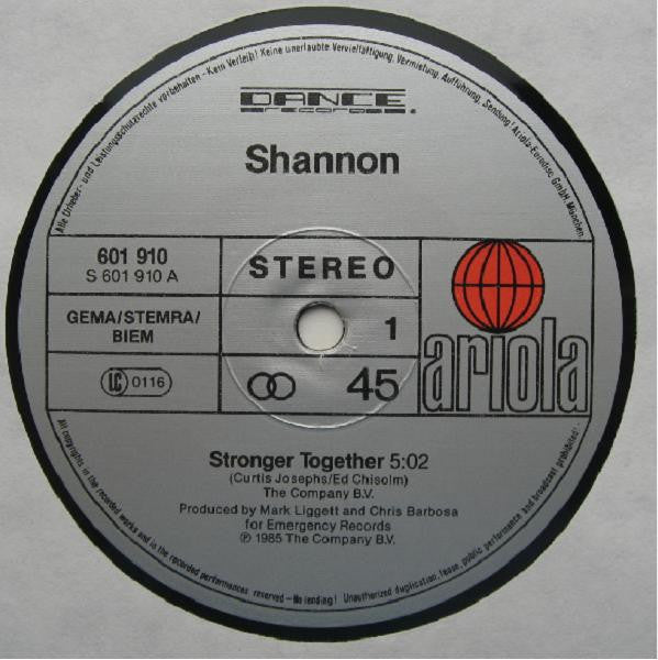 Shannon : Stronger Together (12")