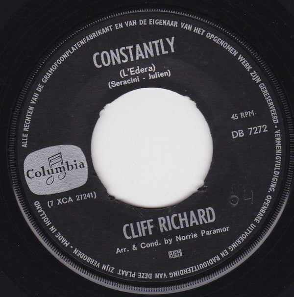 Cliff Richard : Constantly / True, True Lovin' (7", Single)