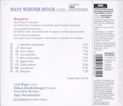 Hans Werner Henze, Ensemble Modern : Requiem (CD, Album)