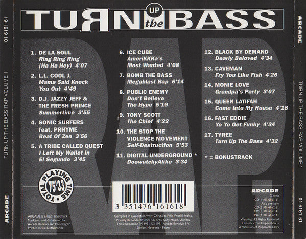 Various : Turn Up The Bass - Rap - Volume 1 (CD, Comp)