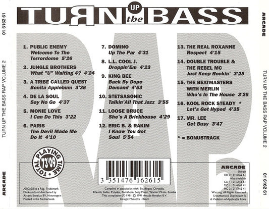 Various : Turn Up The Bass - Rap - Volume 2 (CD, Comp)