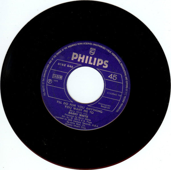 Barry White : I'll Do For You Anything You Want Me To (7", Single)