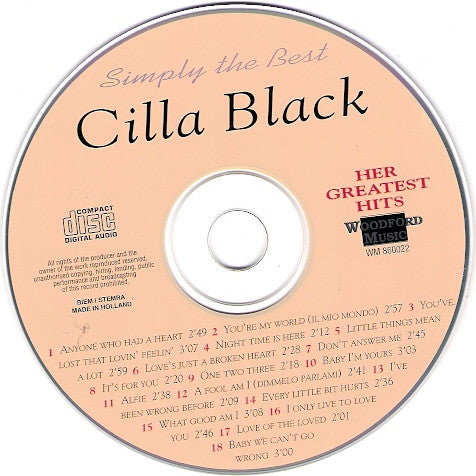 Cilla Black : You're My World (Her Greatest Hits) (CD, Comp)