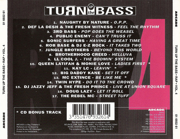 Various : Turn Up The Bass - Rap - Volume 4 (CD, Comp)