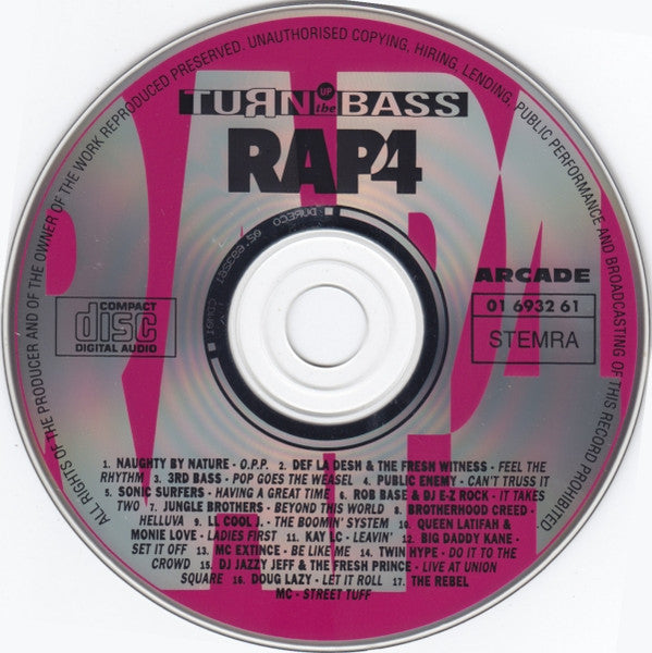 Various : Turn Up The Bass - Rap - Volume 4 (CD, Comp)