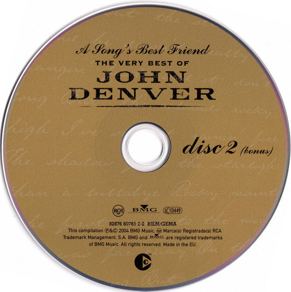 John Denver : A Song's Best Friend - The Very Best Of John Denver (2xCD, Comp, Copy Prot., RM, Rem)