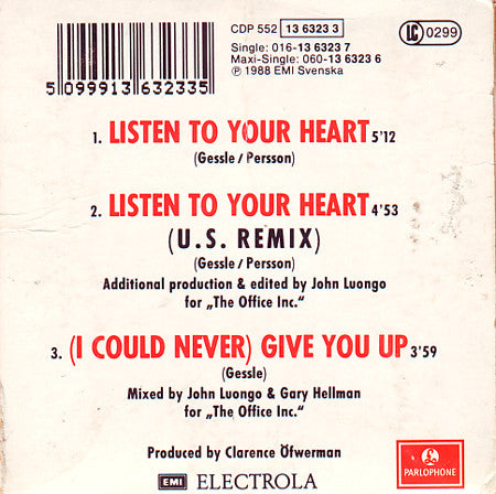 Roxette : Listen To Your Heart (CD, Mini, Maxi)