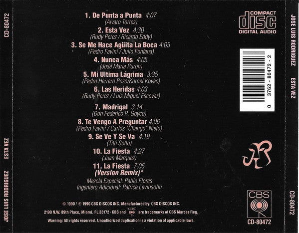 José Luis Rodríguez : Esta Vez (CD, Album)