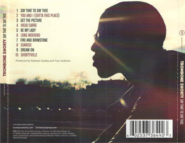 Trombone Shorty : Say That To Say This (CD, Album)