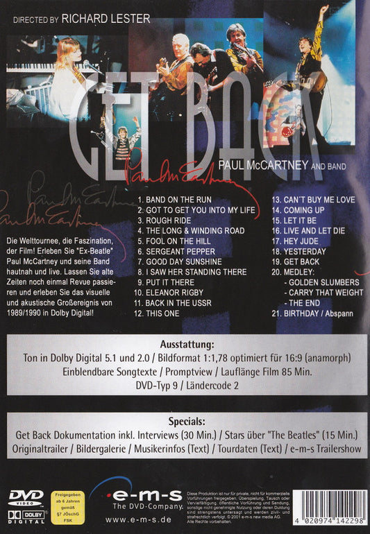 Paul McCartney : Get Back (DVD-V, Multichannel)
