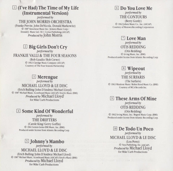 Various : More Dirty Dancing (More Original Music From The Hit Motion Picture "Dirty Dancing") (CD, Album, Comp)