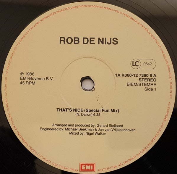 Rob de Nijs : That's Nice (12", Maxi)