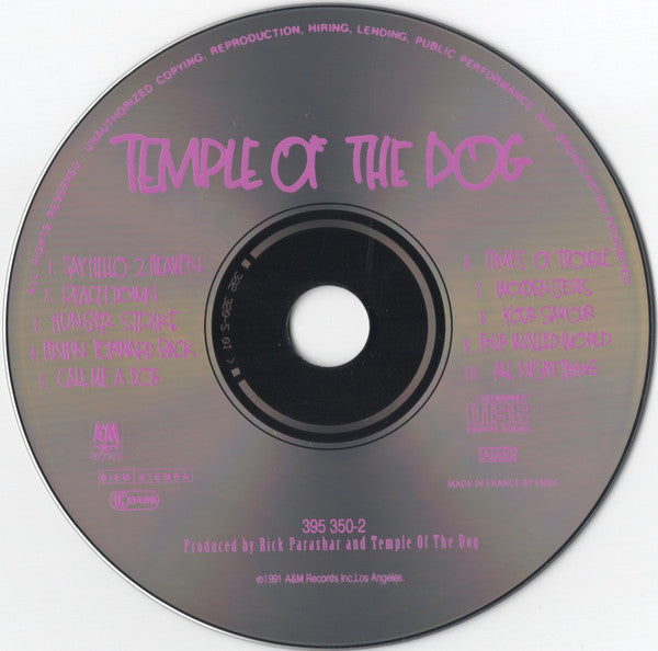 Temple Of The Dog : Temple Of The Dog (CD, Album, RP)