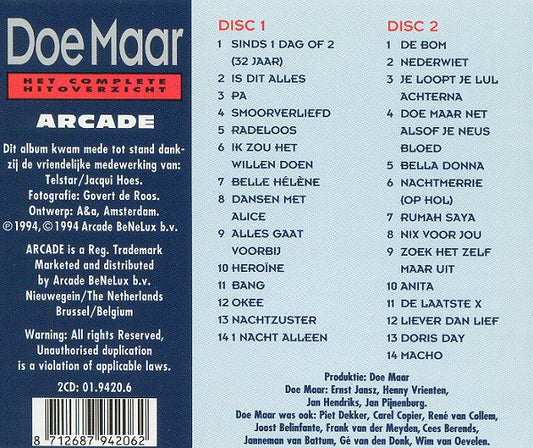 Doe Maar : Het Complete Hitoverzicht (2xCD, Comp)