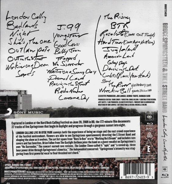 Bruce Springsteen & The E Street Band* : London Calling: Live In Hyde Park (Blu-ray, Multichannel)