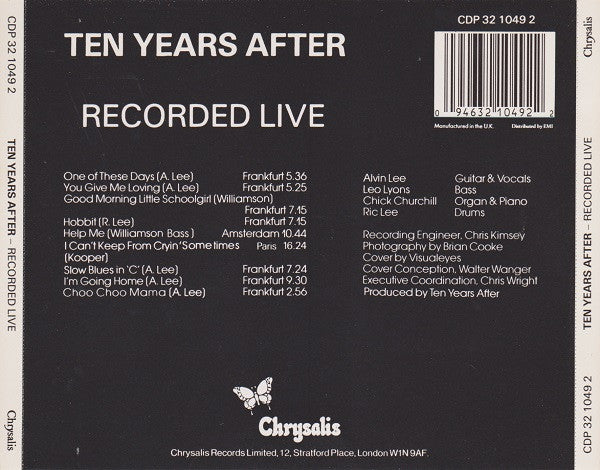 Ten Years After : Recorded Live (CD, Album, RE)