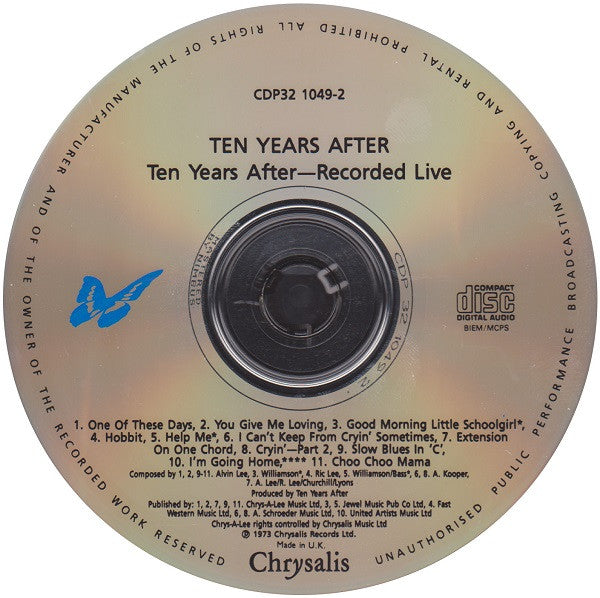 Ten Years After : Recorded Live (CD, Album, RE)