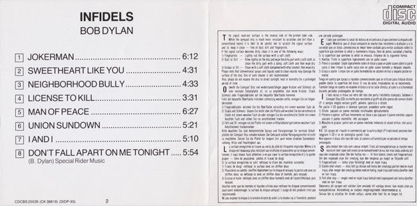 Bob Dylan : Infidels (CD, Album, RE, SME)