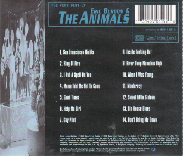 Eric Burdon & The Animals : The Very Best Of Eric Burdon & The Animals (CD, Comp, RE)