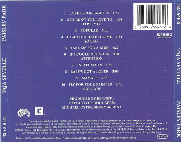 Taja Sevelle : Taja Sevelle (CD, Album)