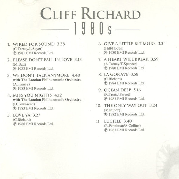 Cliff Richard : 1980s (CD, Comp)