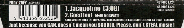 Eddy Zoëy : Jacqueline (CD, Single)