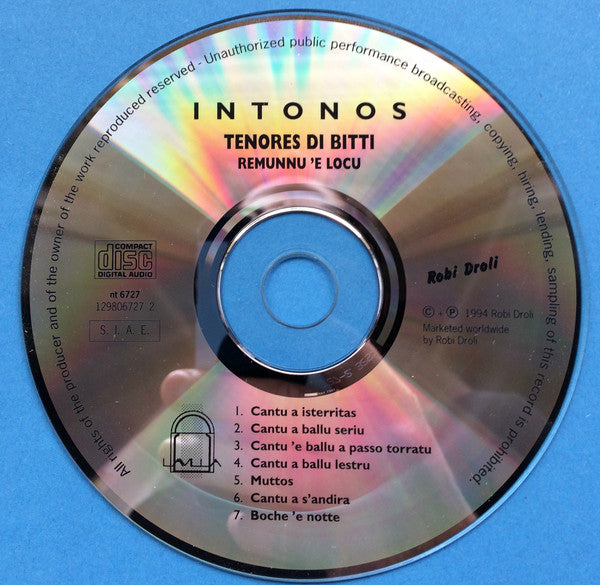 Tenores Di Bitti : Ammentos (CD, Album)