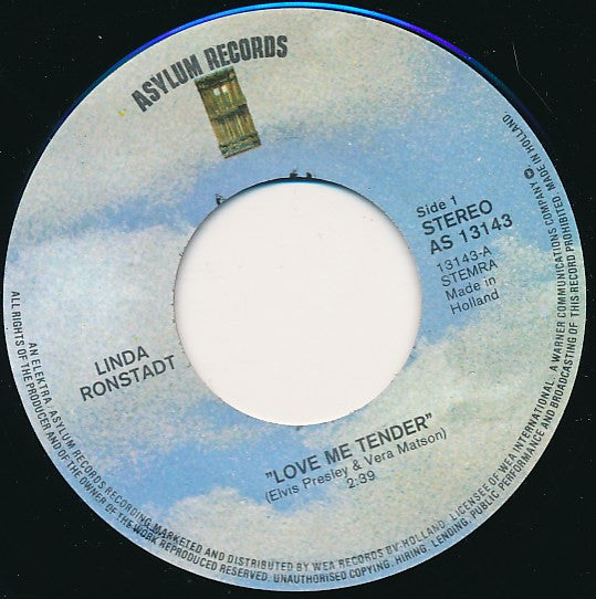 Linda Ronstadt : Love Me Tender (7", Single)