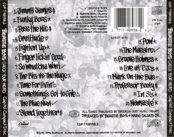 Beastie Boys : Check Your Head (CD, Album, RP)